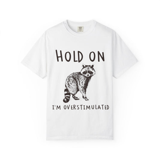 Hold On I’m Overstimulated Raccoon T-Shirt